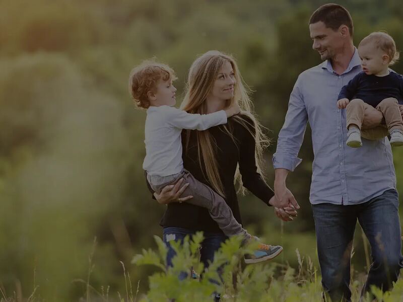 A family walking together outdoors